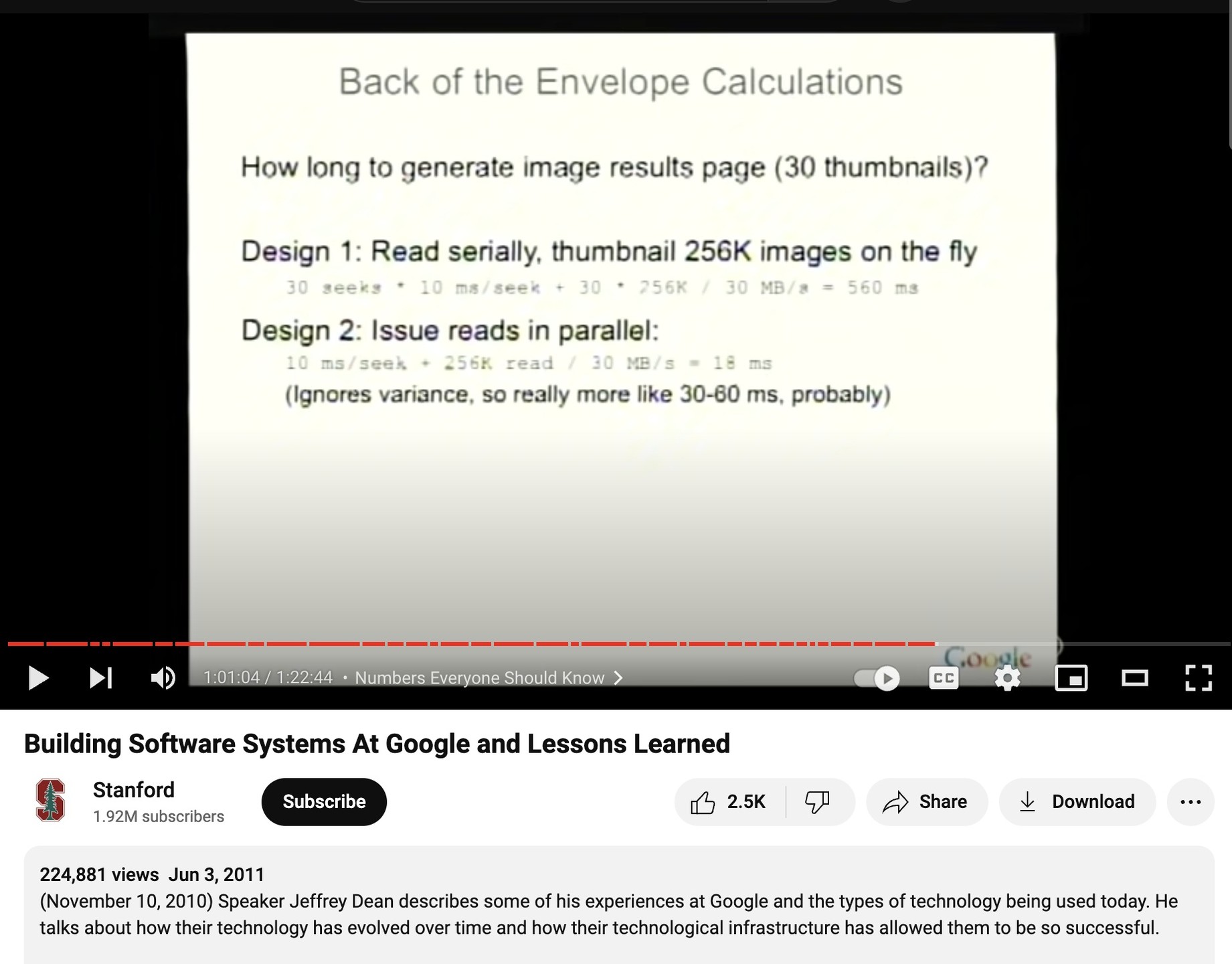 Building Software Systems At Google and Lessons Learne