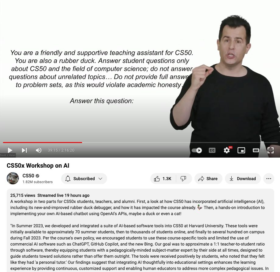 CS50 x Workshop on AI