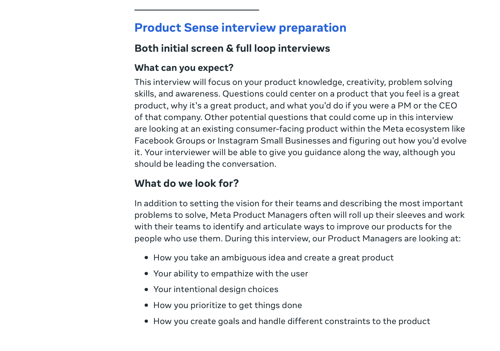 Meta 的产品经理面试准备手册