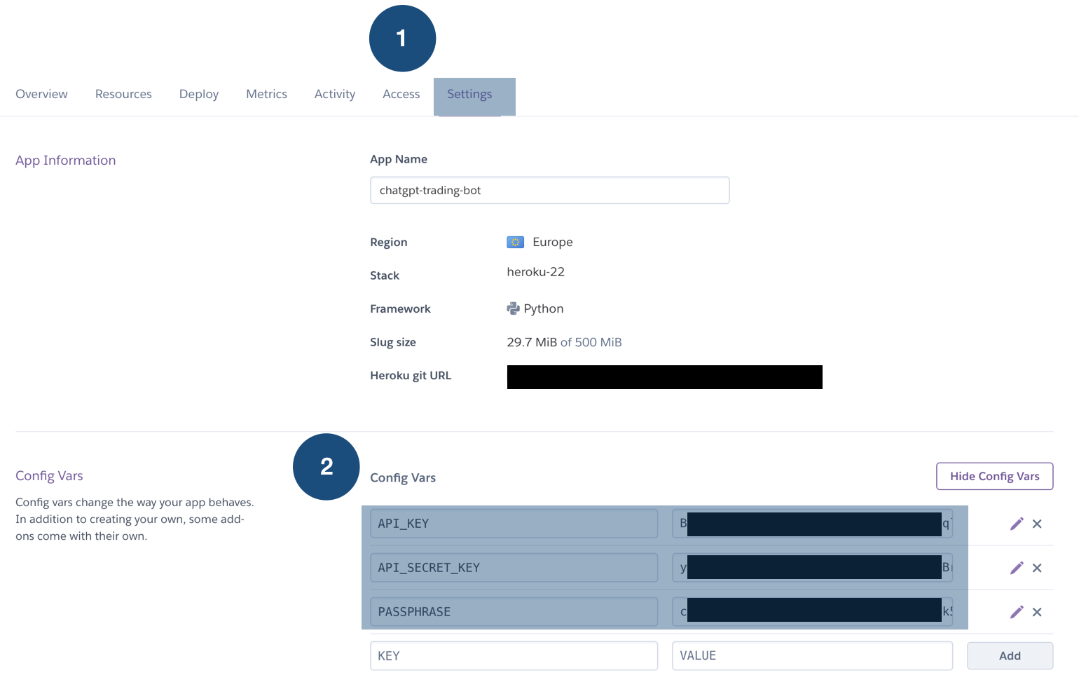 Heroku Add Environment Variables