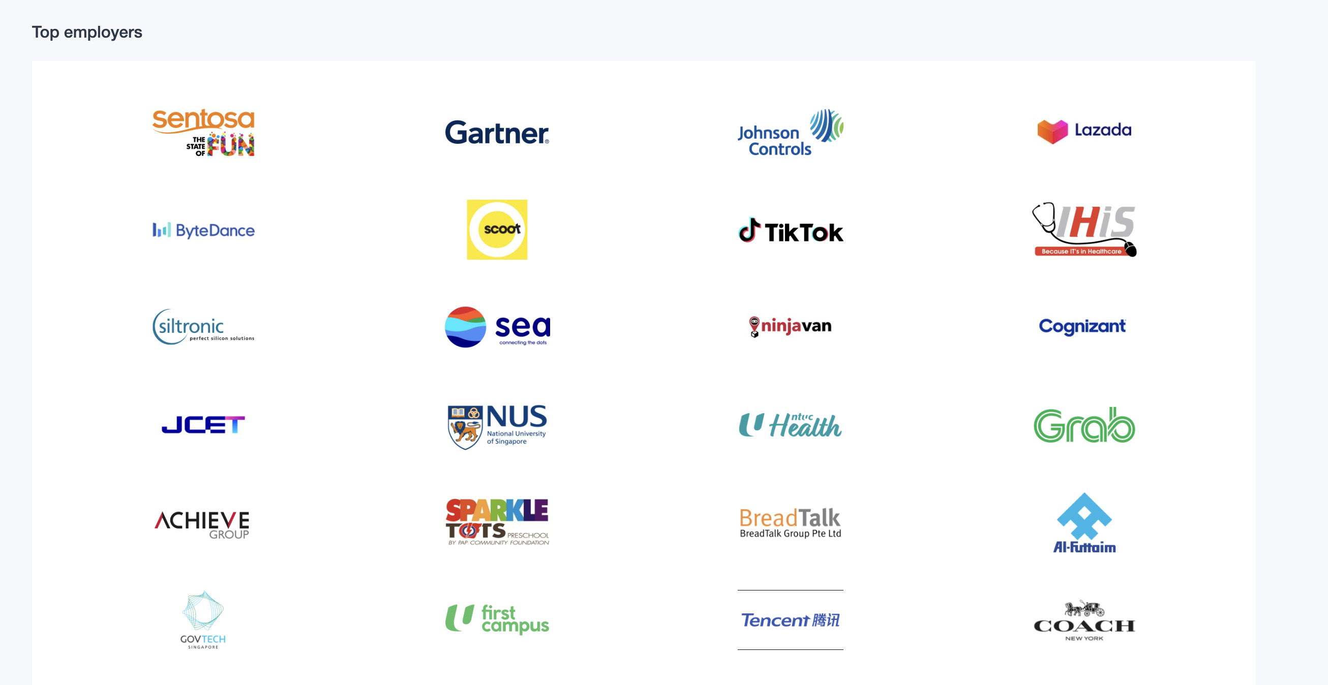 JobStreet 精选新加坡公司