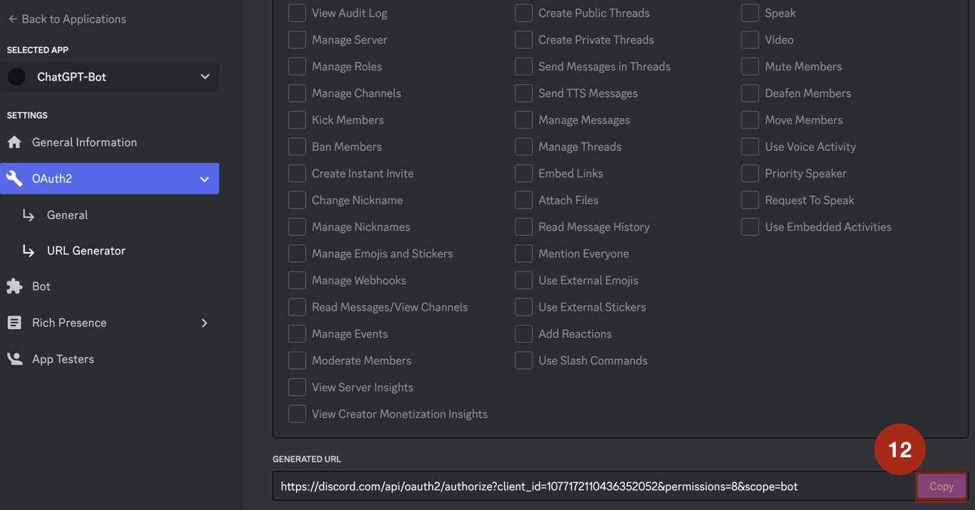 Get OpenAI Token Step 12