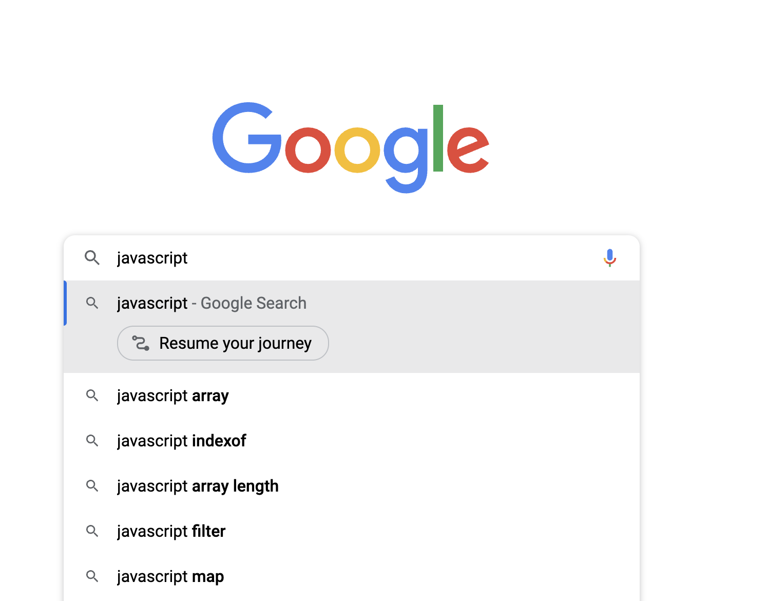 Google Search screen