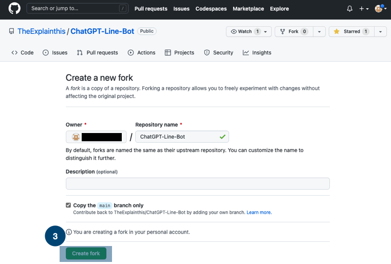 Fork Github Repository Step 2