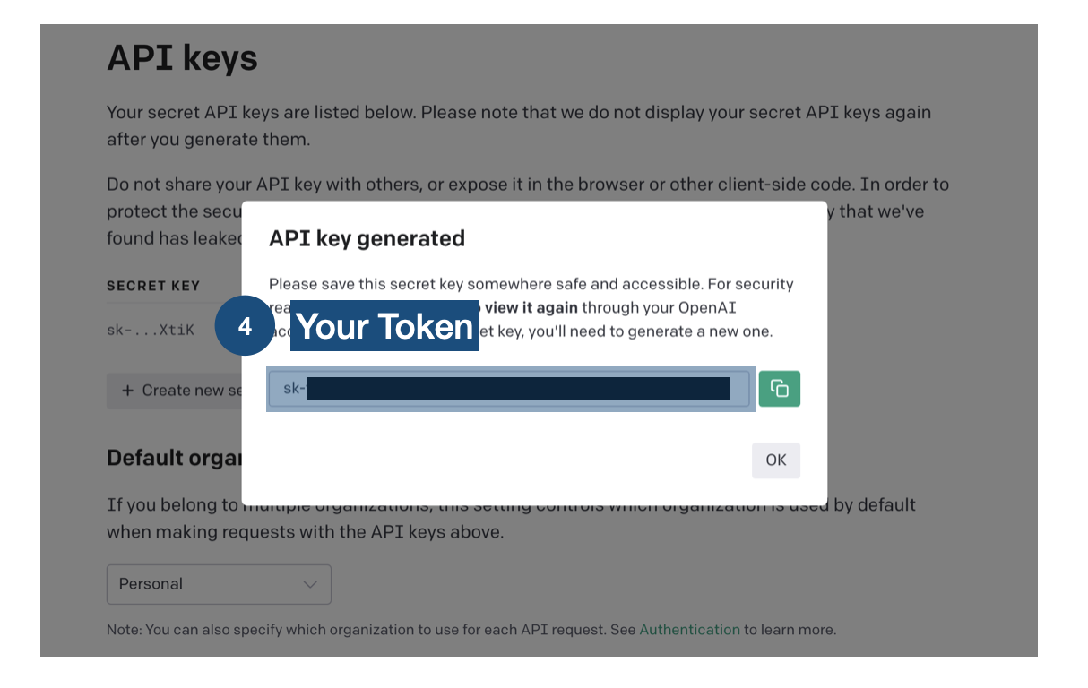 Get OpenAI Token Step4