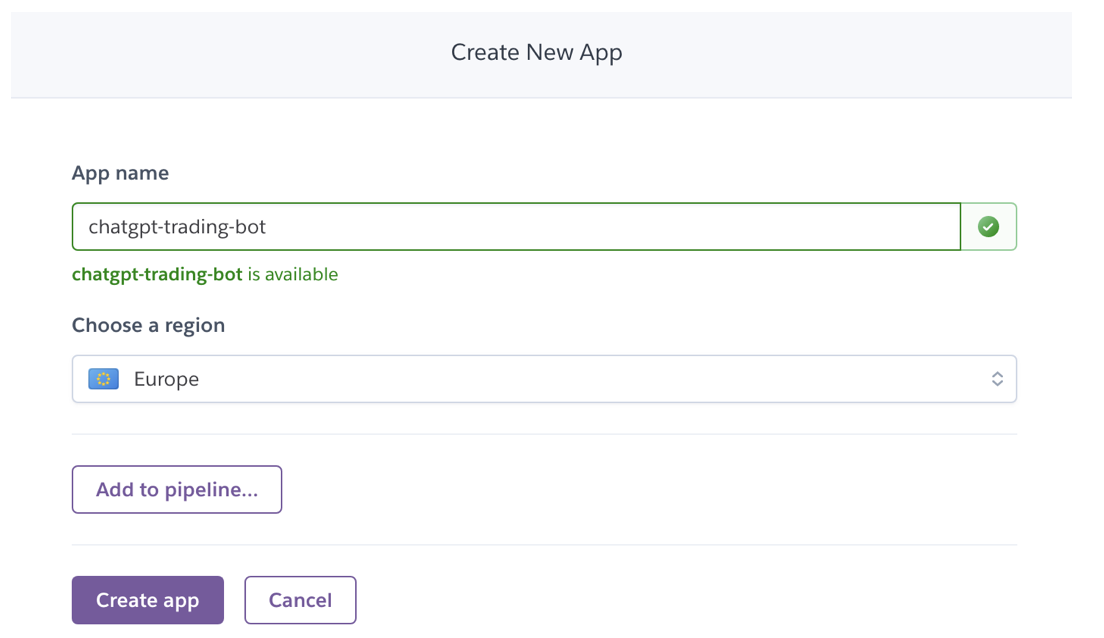 Heroku Create app